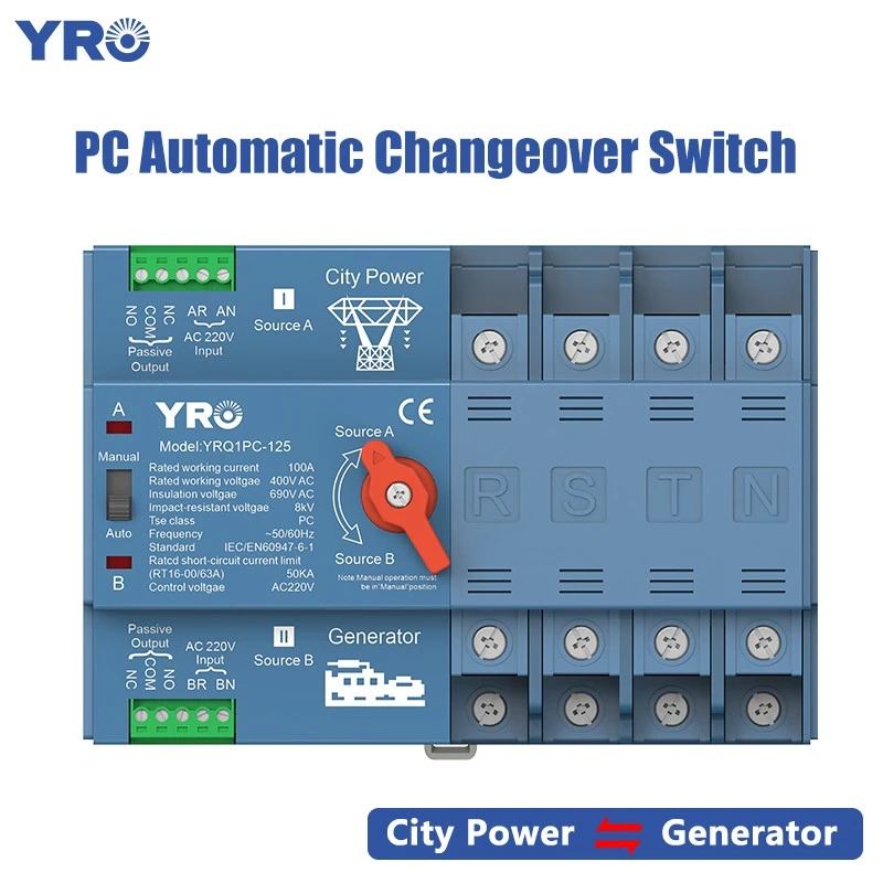 4P 125A 400V Generaattorityyppinen PC ATS