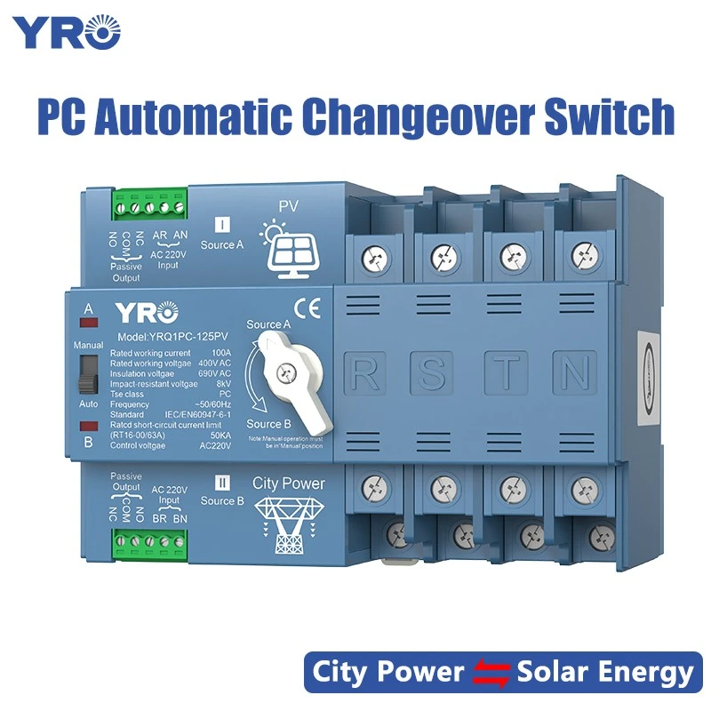 4P 125A 400 V PV -tyyppinen PC ATS